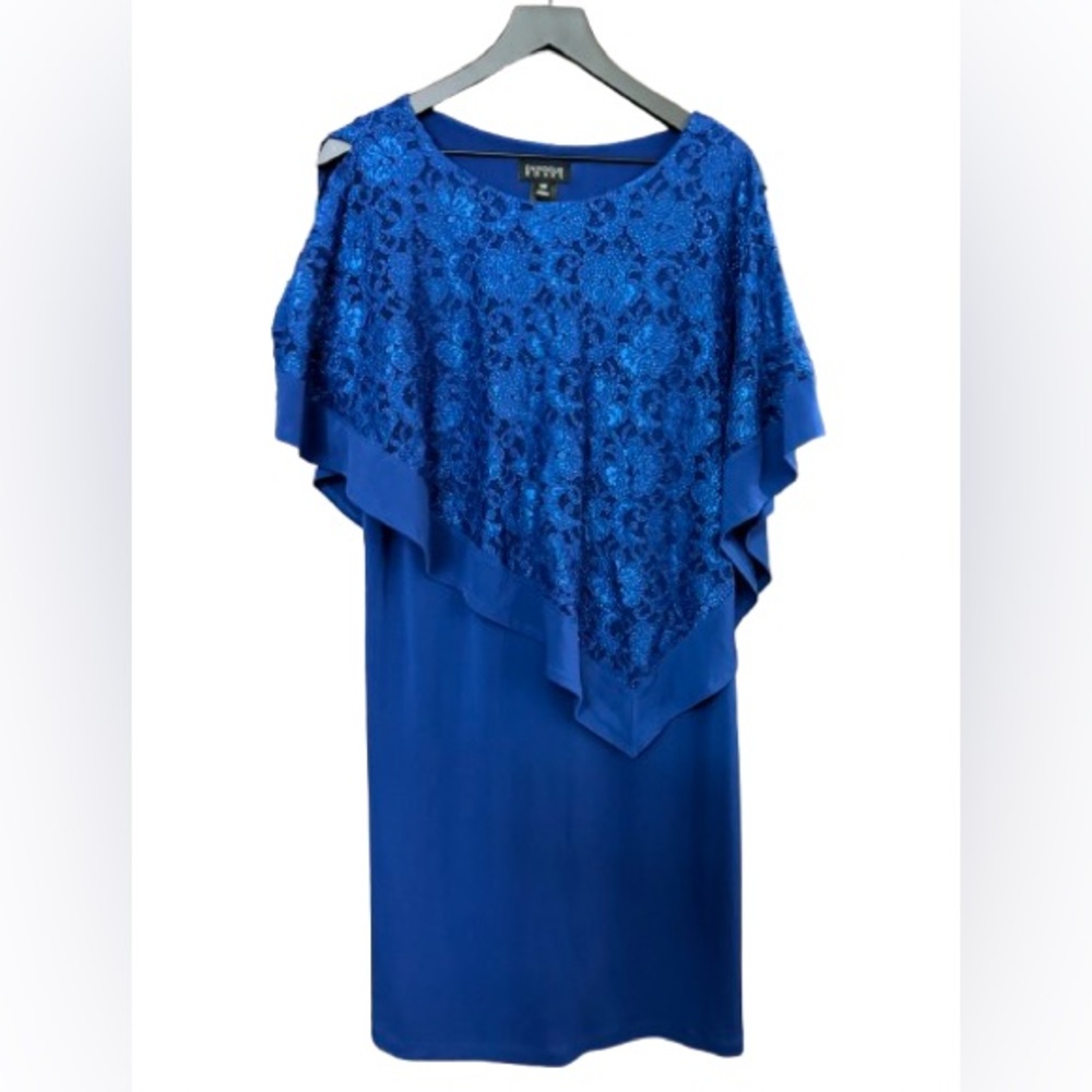 Blue sparkly spandex mini dress